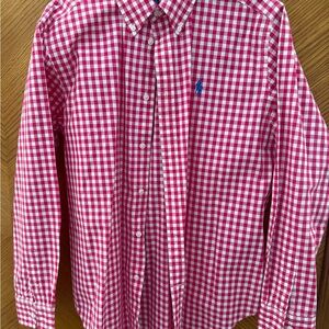 Ralph Lauren Fuchsia and White Plaid Shirt